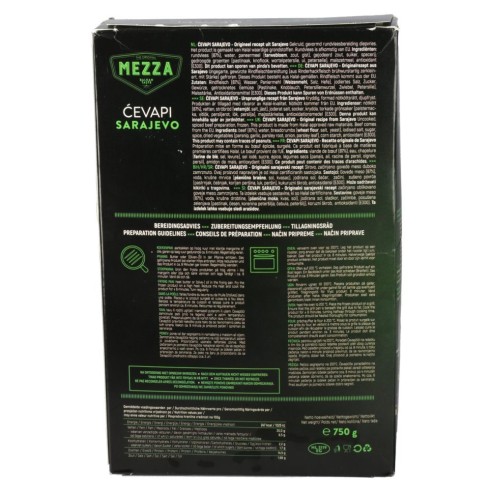 Ćevapi de Sarajevo "MEZZA"   750gr CONGELADO
