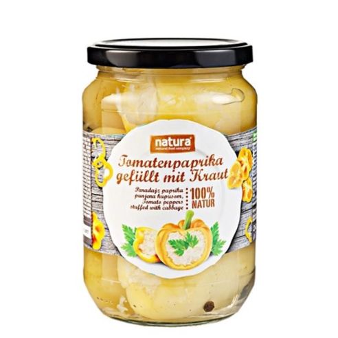 Pimiento amarilla rellena de chucrut (repollo fermentado) -  NATURA 720ml